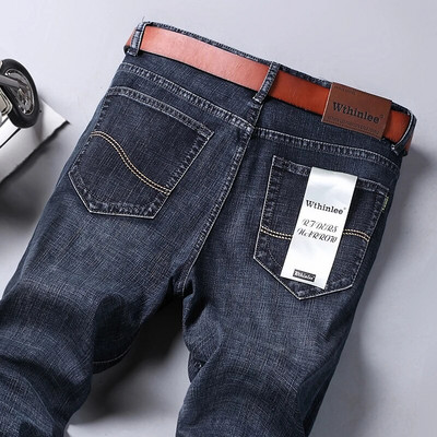 2023, blugi pentru bărbați noi, de modă, de afaceri, casual, stretch, subțiri, pantaloni clasici, pantaloni din denim, pentru bărbați, negru, albastru