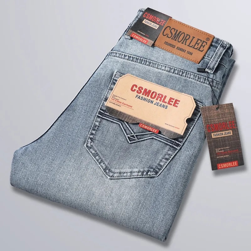 2023 Νέα Ανδρικά Μόδα Τζιν Επιχειρηματικό Casual Stretch Λεπτό Τζιν Κλασικό Παντελόνι Τζιν Ανδρικό Μαύρο Μπλε