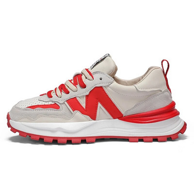 Új márka Férfi futócipők Kényelmes kocogócipők Design bőr tornacipők Légáteresztő sportcipők Sportos edzőcipők