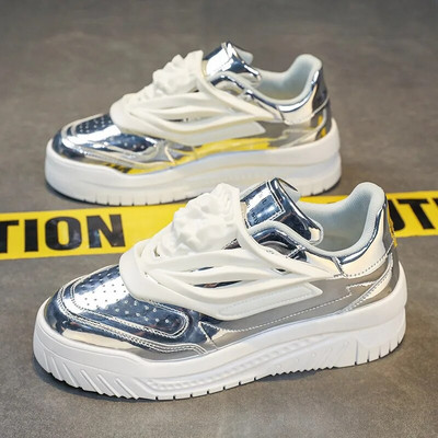 Ανδρικά Μόδα Αθλητικά Παπούτσια Βουλκανιζέ Παπούτσια Hombre Shiny Casual Tenis Luxury Παπούτσια Χοντής Πλατφόρμας Άνετα Zapatillas Νέο