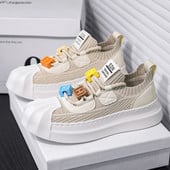 2023 m. dizaineris Shell drobė Batai Vyriški Harajuku Smėlio spalvos Kasdieniai sportbačiai Vyriški Gatvės hiphopo sportbačiai Suvarstomi vulkanizuoti batai Vyras