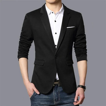 Качествен тънък есенен мъжки ежедневен мъжки костюм Vetement New Fashion Blazers Jacket Brand Blazer Homme Mens High Clothing 2022