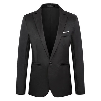 Pánske formálne saká, obchodné uniformy, pracovné saká, vrchné diely, jednofarebný, pravidelný slim fit, biely svadobný oblek pre mužov, sako
