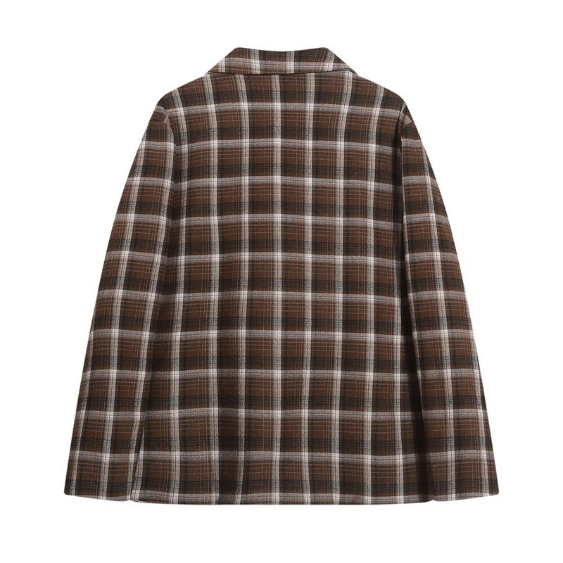 Costum pentru bărbați și femei Paltoane în carouri Vintage retro Casual primăvară și toamnă largi Îmbrăcăminte versatilă Blazere retro