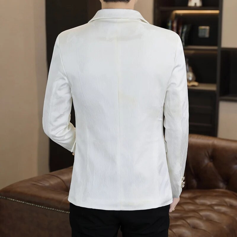 Sacouri pentru bărbați de primăvară 2024, la modă, cu imprimeu fluture, sacou pentru bărbați, slim fit, ocazional, îmbrăcăminte de stradă socială.