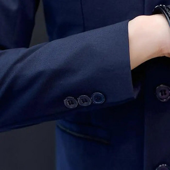 В китайски стил стояща яка с дълъг ръкав Мъжко прилепнало модно сако с едноредна туника Блейзъри Яке 4XL Мъжко облекло
