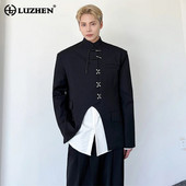 LUZHEN 2024, la modă, la modă, cu tivul asimetric, original, subțire, chinezească, haină de costum pentru bărbați, frumos, elegant, elegant, pentru stradă, nou 407c40