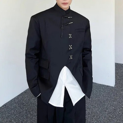 LUZHEN 2024, la modă, la modă, cu tivul asimetric, original, subțire, chinezească, haină de costum pentru bărbați, frumos, elegant, elegant, pentru stradă, nou 407c40