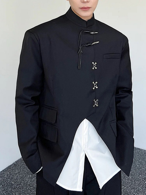 LUZHEN 2024, la modă, la modă, cu tivul asimetric, original, subțire, chinezească, haină de costum pentru bărbați, frumos, elegant, elegant, pentru stradă, nou 407c40