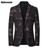 Kórejské módne pánske saká Jar Jeseň Spoločenský Príležitostný Mužský Blazer Slim Single breast Plaid Suit Jacket Osobnosť Suit Muž