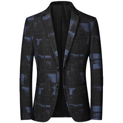 Kórejské módne pánske saká Jar Jeseň Spoločenský Príležitostný Mužský Blazer Slim Single breast Plaid Suit Jacket Osobnosť Suit Muž