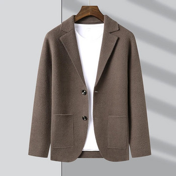 Κορυφαίας κατηγορίας Νέα φθινοπωρινή χειμερινή μάρκα μόδα Slim Fit Knit Blazer Ανδρικό Top Ζακέτα πουλόβερ Casual Παλτό Μπουφάν Ανδρικά Ρούχα 2023