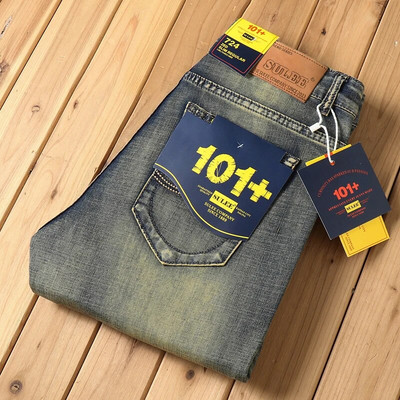 Pánske džínsy s logom značky SULEE z roku 2023, tenké, slim fit, jarné a letné, ležérne, elastické džínsové nohavice, pánske nohavice, farby, luxusné oblečenie