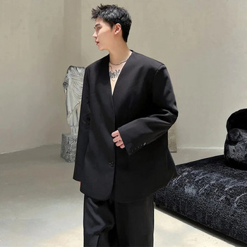 LUZHEN 2024 Пролет Нова мода Корейски елегантни блейзъри Палто Мъжки подложки за рамо Модни красиви костюми без деколте Дрехи 89b0f3