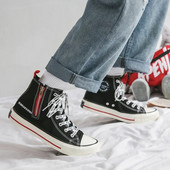 Pánske topánky 2023 Módne nové látkové topánky s bočným zipsom, párové vysoké protišmykové plátené tenisky, veľkosť 35-44