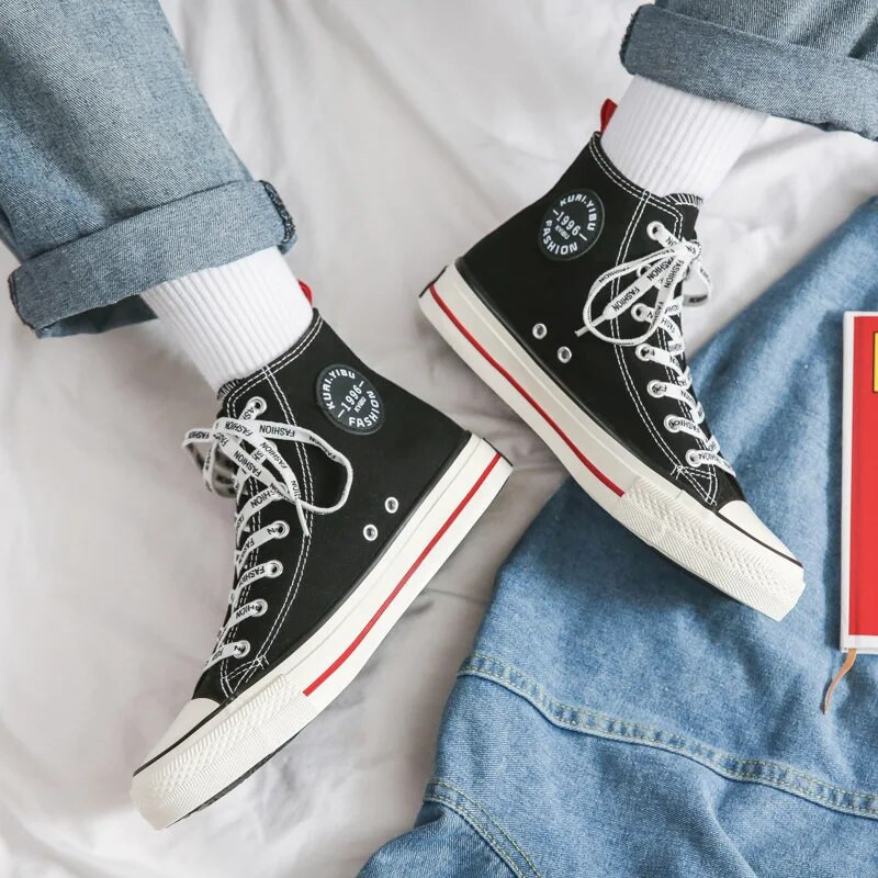 Pánske topánky 2023 Módne nové látkové topánky s bočným zipsom, párové vysoké protišmykové plátené tenisky, veľkosť 35-44