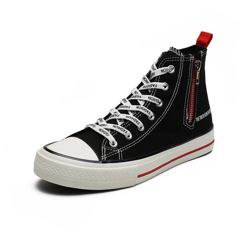 Pánske topánky 2023 Módne nové látkové topánky s bočným zipsom, párové vysoké protišmykové plátené tenisky, veľkosť 35-44