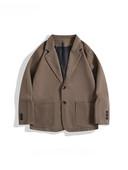 Blazer de lână în stil britanic cu rever de culoare uni pentru bărbați