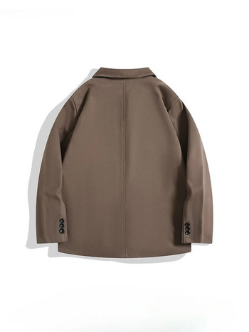 Ανδρικό πέτο μονόχρωμο μάλλινο σακάκι βρετανικού στυλ Μοντέρνο εμπορικό σήμα Business Worker Casual, ευέλικτο παλτό με μονό στήθος
