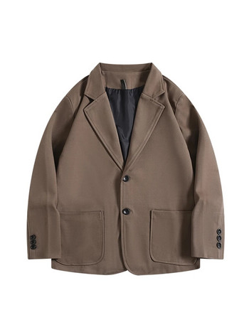 Ανδρικό πέτο μονόχρωμο μάλλινο σακάκι βρετανικού στυλ Μοντέρνο εμπορικό σήμα Business Worker Casual, ευέλικτο παλτό με μονό στήθος