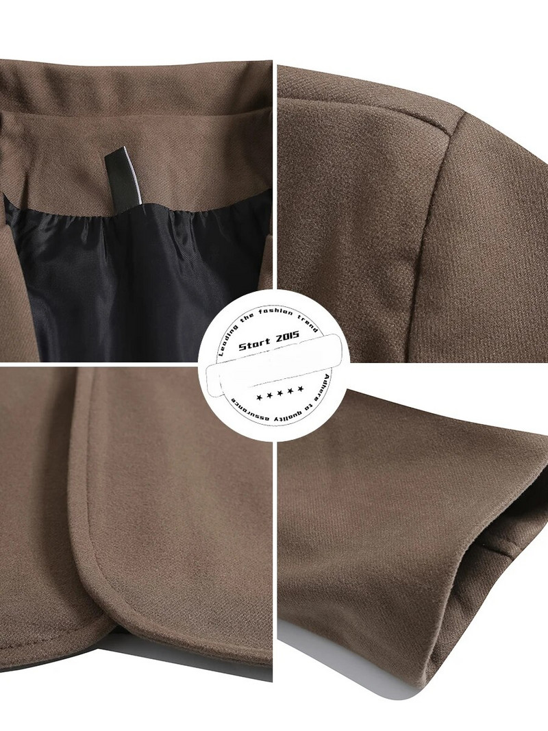 Blazer de lână în stil britanic cu rever de culoare uni pentru bărbați