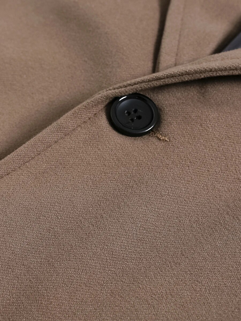 Blazer de lână în stil britanic cu rever de culoare uni pentru bărbați