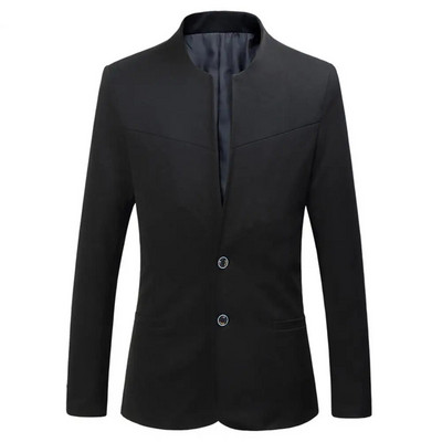 Costum ocazional pentru bărbați, jachetă, guler, mânecă lungă, cu doi nasturi, buzunare, blazer slim fit, culoare solidă, costum de afaceri, haină, haine de lucru