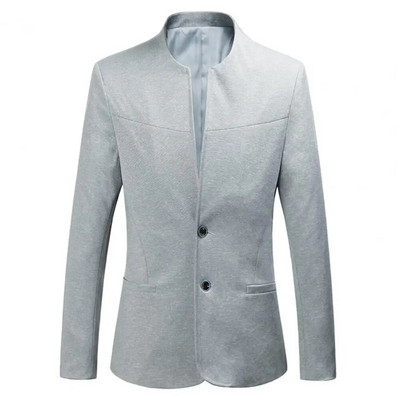 Costum ocazional pentru bărbați, jachetă, guler, mânecă lungă, cu doi nasturi, buzunare, blazer slim fit, culoare solidă, costum de afaceri, haină, haine de lucru