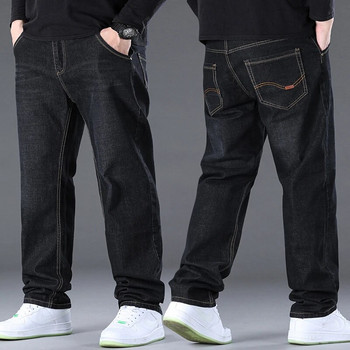 Дънки плюс размер 28-50 Мъжки сини и черни могат да избират малки еластични дънкови панталони Бизнес ежедневни панталони