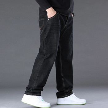 Дънки плюс размер 28-50 Мъжки сини и черни могат да избират малки еластични дънкови панталони Бизнес ежедневни панталони