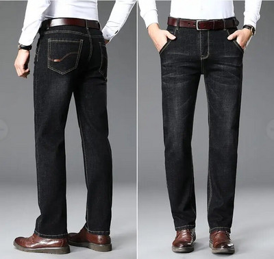 Blugi marimi mari 28-50 pentru bărbați, albaștri și negri, pot alege pantaloni mici din denim stretch Pantaloni casual de afaceri