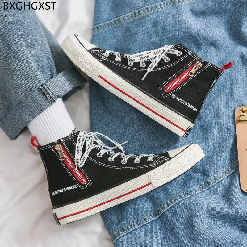 Pánske ležérne topánky na platforme, vysoké tenisky, vulkanizované topánky pre mužov 2024, plátené topánky, pánske topánky
