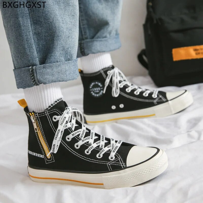 Pánske ležérne topánky na platforme, vysoké tenisky, vulkanizované topánky pre mužov 2024, plátené topánky, pánske topánky