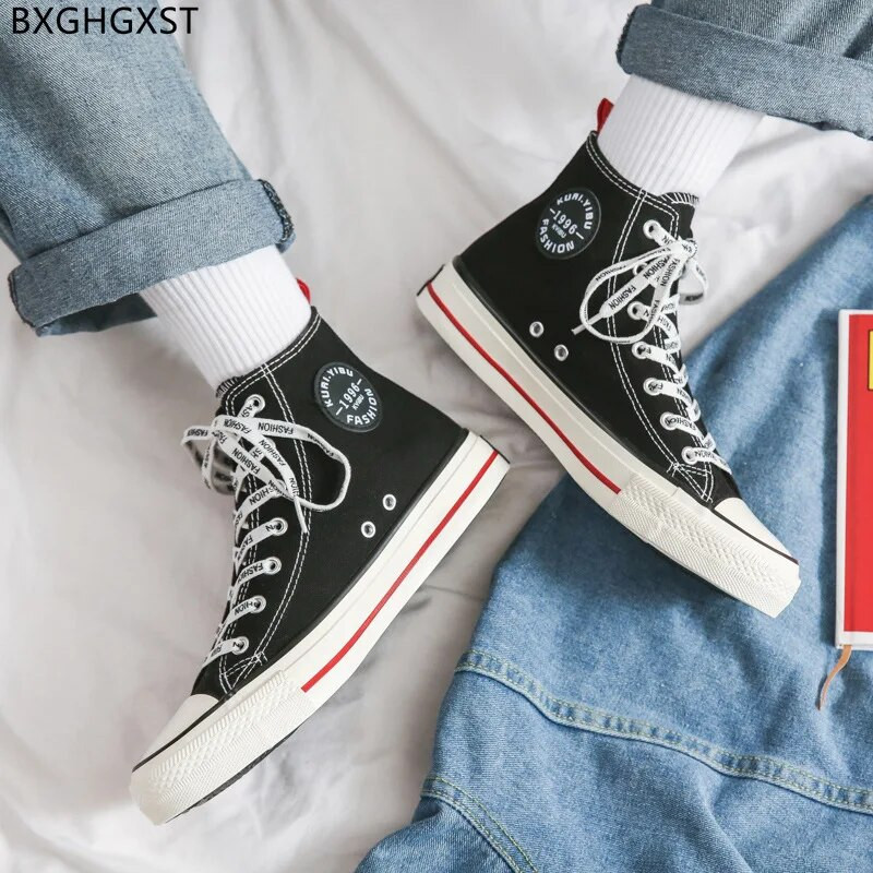 Pánske ležérne topánky na platforme, vysoké tenisky, vulkanizované topánky pre mužov 2024, plátené topánky, pánske topánky