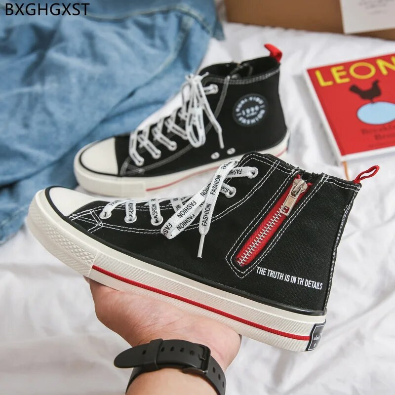 Pánske ležérne topánky na platforme, vysoké tenisky, vulkanizované topánky pre mužov 2024, plátené topánky, pánske topánky