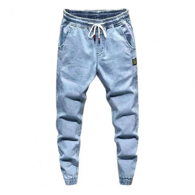 Bărbați la modă Blugi cu talie elastică Pantaloni harem cu talie înaltă