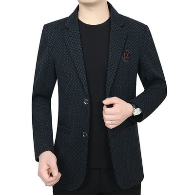 Módny elegantný oblekový kabát z roku 2023, vysoko kvalitný pánsky luxusný butikový štíhly tvídový oblek, pánske sako