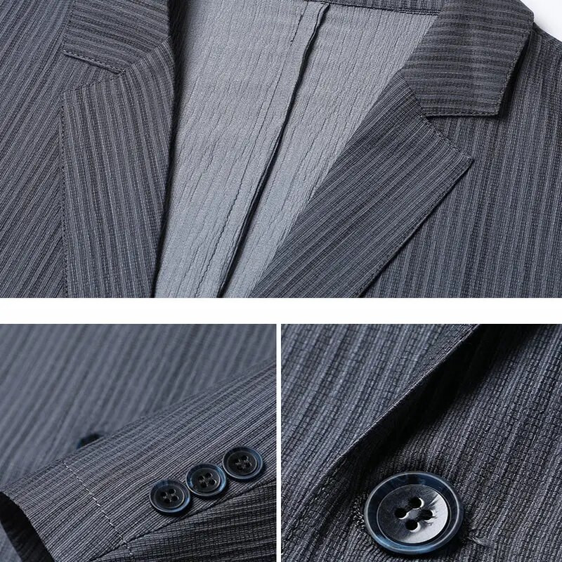 2024, primăvară toamnă, noua modă pentru bărbați, slim fit, cu dungi albastre, sacouri pentru bărbați, britanici, inteligente, casual, de afaceri, pentru mire, jachete pentru costum de nuntă