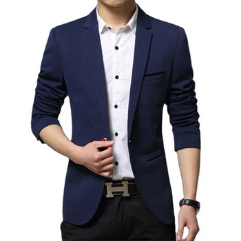 Корейска мода Мъжко облекло Ежедневен мъжки костюм Свободно ежедневно яке Тенденция Големи едноредни блейзъри