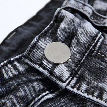 Ανδρικό γκρι τζιν Slim ίσιο μακρύ παντελόνι Τζιν Ευέλικτο Stretch παντελόνι καθημερινής χρήσης Τέσσερις σεζόν μεγάλο μέγεθος 40 42