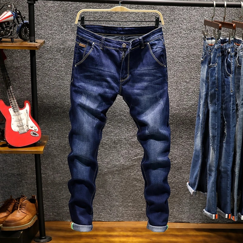 Blugi skinny de designer de modă de tip boutique, pantaloni casual elastici din denim pentru bărbați, pantaloni de jogging, blugi casual drepti pentru bărbați, pentru ciclism