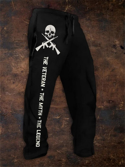Pantaloni de sport ocazional, de epocă, imprimați 3D, pentru bărbați, cu șnur, talie elastică, pentru îmbrăcăminte sportivă confortabilă, respirabilă