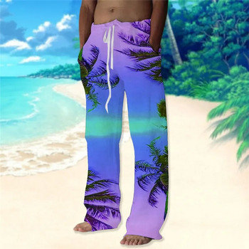 Мъжки панталони Летни панталони Плажни панталони Графичен принт с кокосово дърво Удобни ежедневни празнични улични дрехи