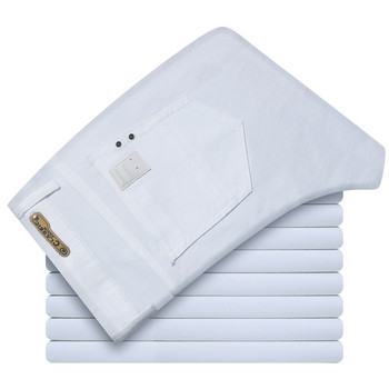 Ανδρικό κλασικό στυλ με κανονική εφαρμογή Λευκό τζιν Business Fashion Denim Advanced Stretch βαμβακερό παντελόνι Αντρικό παντελόνι μάρκας