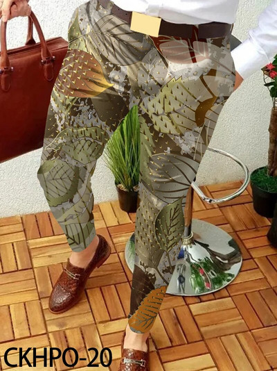 Pánske oblečenie Pánske jarné a jesenné módne streetwear 2023 Nové pánske business ležérne nohavice s reťazovým vzorom, rovné dlhé nohavice