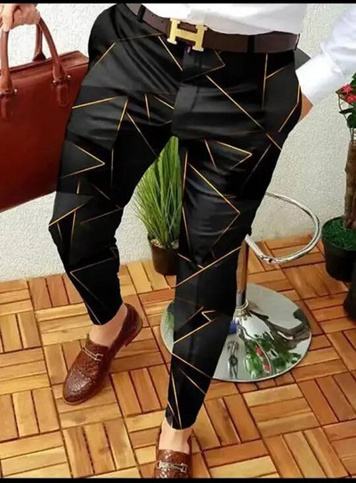 Pánske oblečenie Pánske jarné a jesenné módne streetwear 2023 Nové pánske business ležérne nohavice s reťazovým vzorom, rovné dlhé nohavice