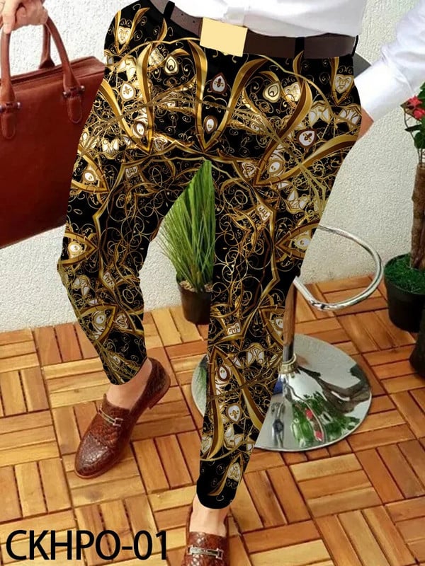 Pánske oblečenie Pánske jarné a jesenné módne streetwear 2023 Nové pánske business ležérne nohavice s reťazovým vzorom, rovné dlhé nohavice