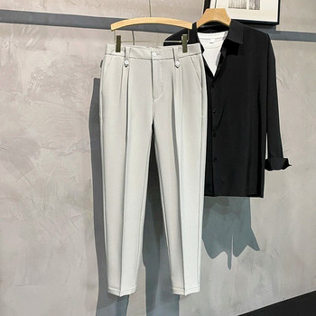 Άνοιξη Καλοκαίρι 2023 Νέο ανδρικό κοστούμι ντραπέ παντελόνι κλασικής μόδας Κορεατικού στυλ Λεπτό λεπτό ανδρικό παντελόνι λευκό