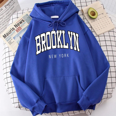 Brooklyn, New York, imprimeu, hanorace pentru bărbați, haine de calitate, haine clasice, simplitate, haine Harajuku, perfecte pentru bărbați