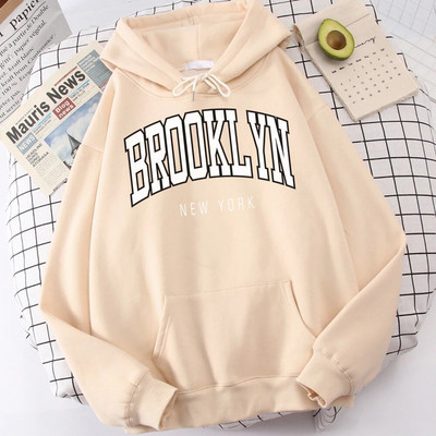 Brooklyn, New York, imprimeu, hanorace pentru bărbați, haine de calitate, haine clasice, simplitate, haine Harajuku, perfecte pentru bărbați